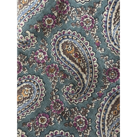 Vintage Saks Fifth Avenue Mens 100% Silk Tie Paisley Red Green Gold Orange - Picture 5 of 5